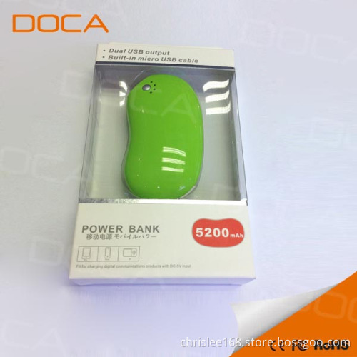 Hot Selling 5200mah powerbank external phone charger for smart phones